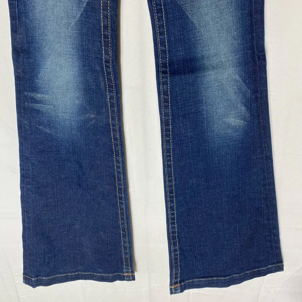 Vintage Y2K True Religion Heidi Dark Wash Ultra Low Rise  Flare Leg Jeans 25 - Picture 12 of 16